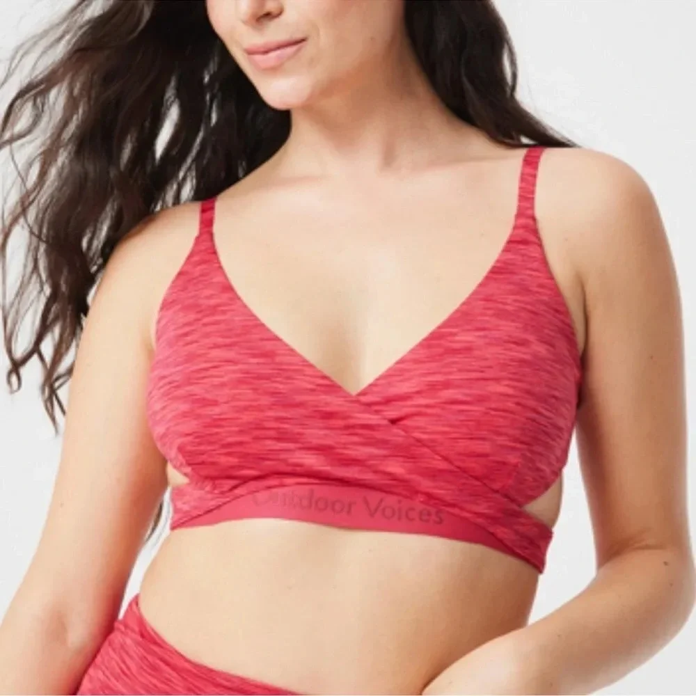 Outdoor Voices Rose Garden Flow Low Coverage Bra